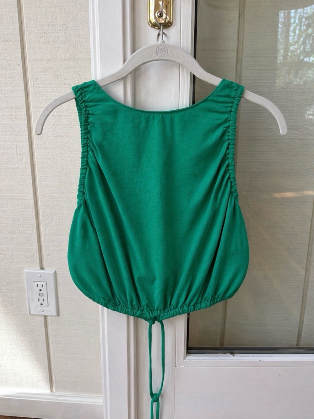 Zara Emerald Green Drawstring Hem Tank Top
